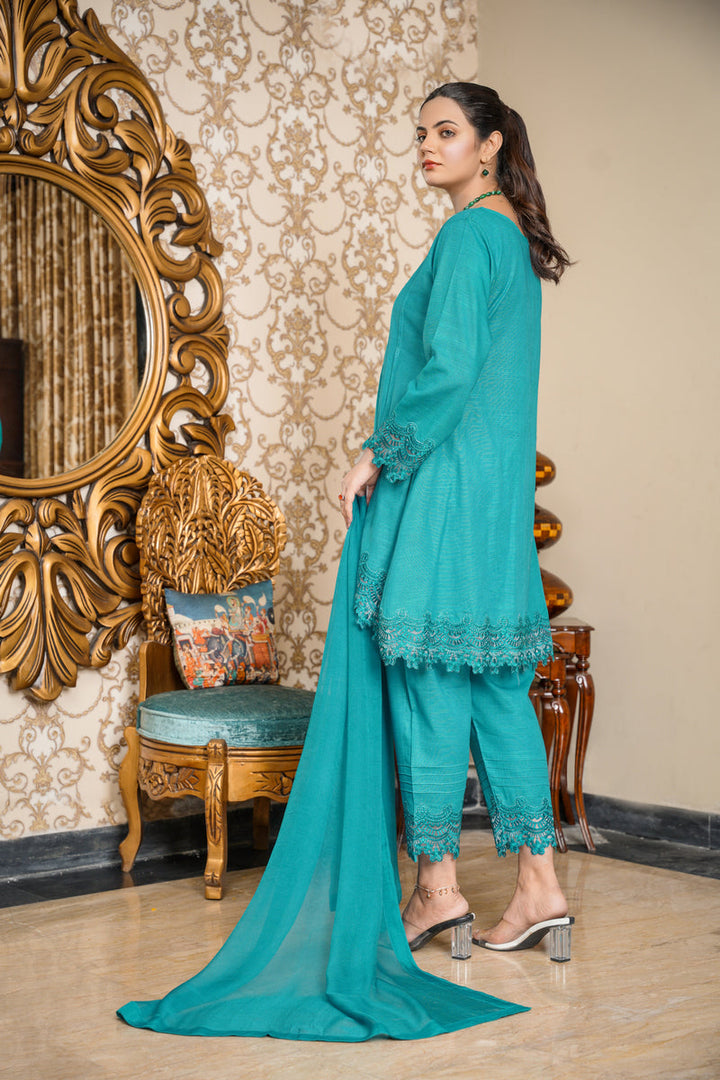Hoorain Basics | Slub Winter 23 | HB-GRN - Hoorain Designer Wear - Pakistani Ladies Branded Stitched Clothes in United Kingdom, United states, CA and Australia