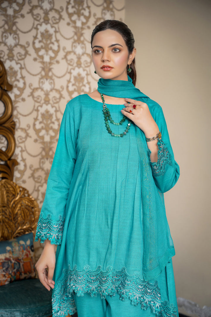 Hoorain Basics | Slub Winter 23 | HB-GRN - Hoorain Designer Wear - Pakistani Ladies Branded Stitched Clothes in United Kingdom, United states, CA and Australia