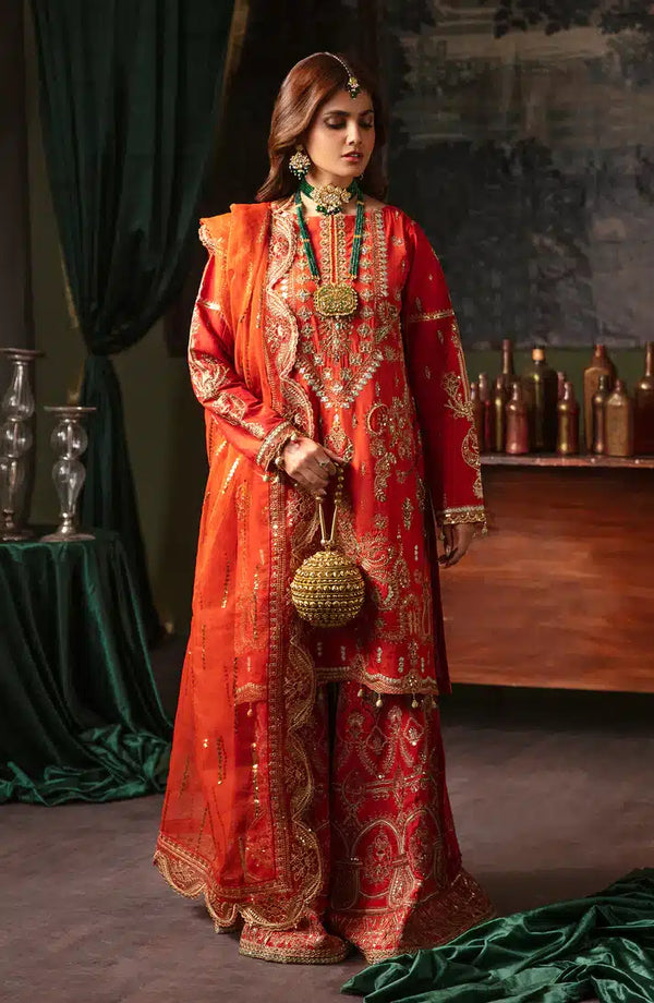 Emaan Adeel | Noori Silk Formals 23 | NR 04 MAHJABEEN - Hoorain Designer Wear - Pakistani Ladies Branded Stitched Clothes in United Kingdom, United states, CA and Australia