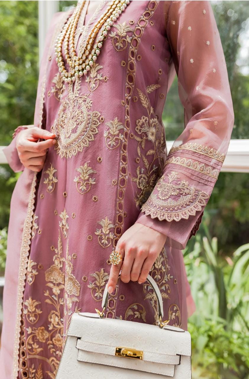 Maryum N Maria | Sorina Luxury Chiffon 23 | Dusty Rose (MW23-509) - Pakistani Clothes for women, in United Kingdom and United States