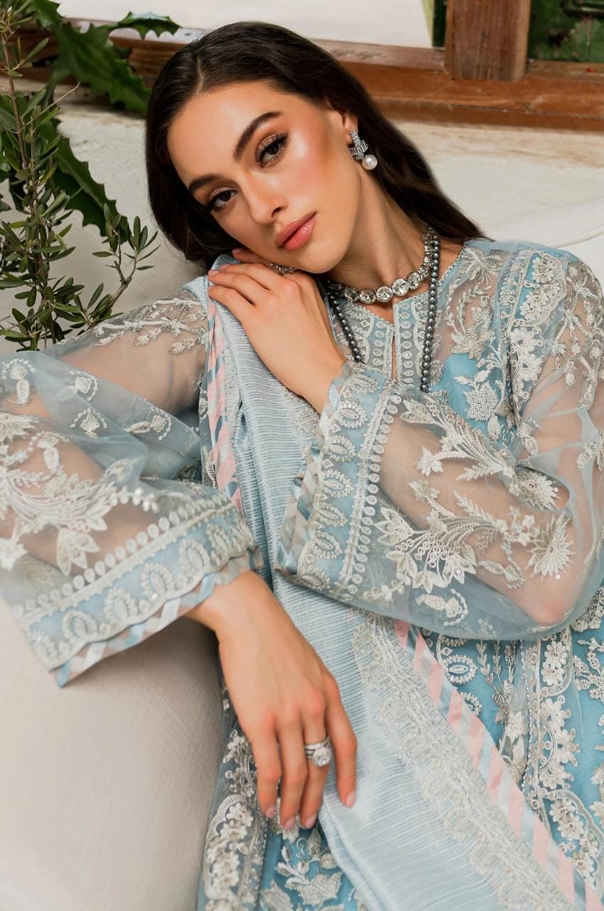 Maryum N Maria | Sorina Luxury Chiffon 23 | Sky Light (MW23-502) - Pakistani Clothes for women, in United Kingdom and United States