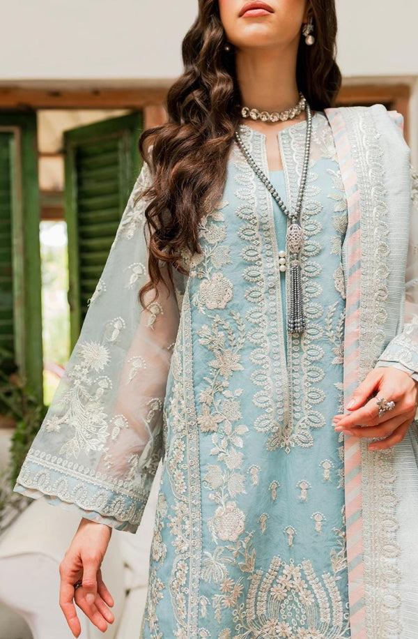 Maryum N Maria | Sorina Luxury Chiffon 23 | Sky Light (MW23-502) - Hoorain Designer Wear - Pakistani Ladies Branded Stitched Clothes in United Kingdom, United states, CA and Australia