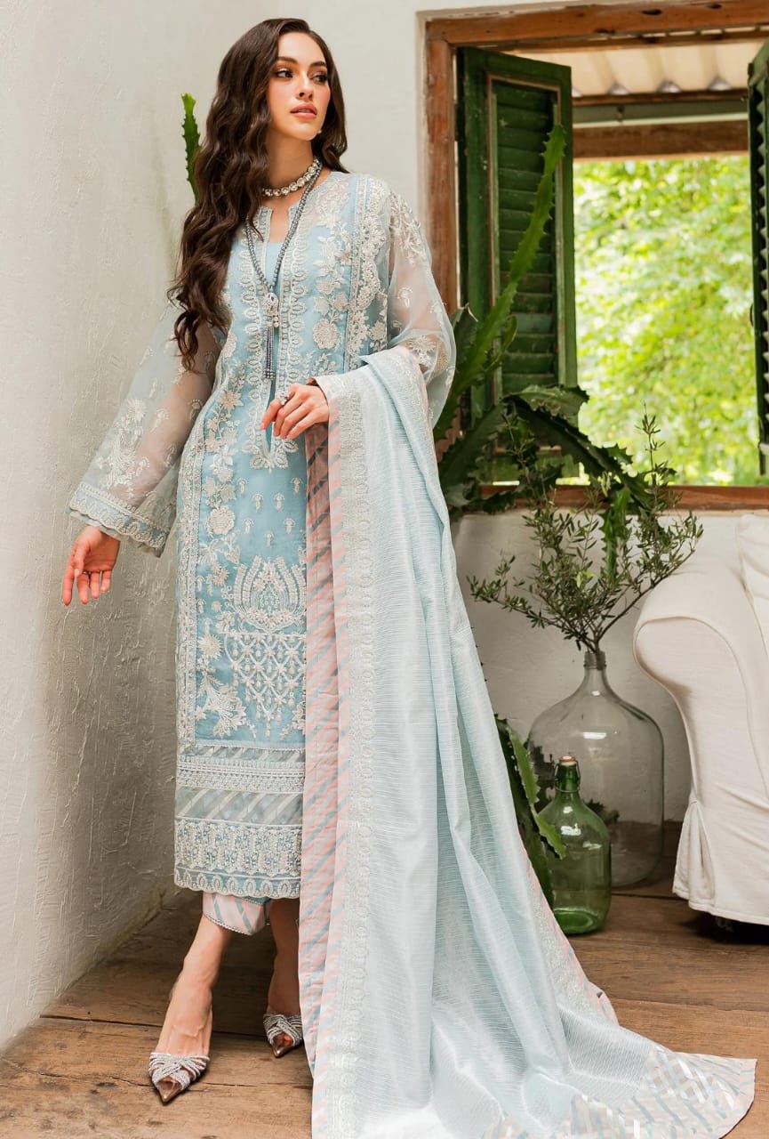 Maryum N Maria | Sorina Luxury Chiffon 23 | Sky Light (MW23-502) - Pakistani Clothes for women, in United Kingdom and United States