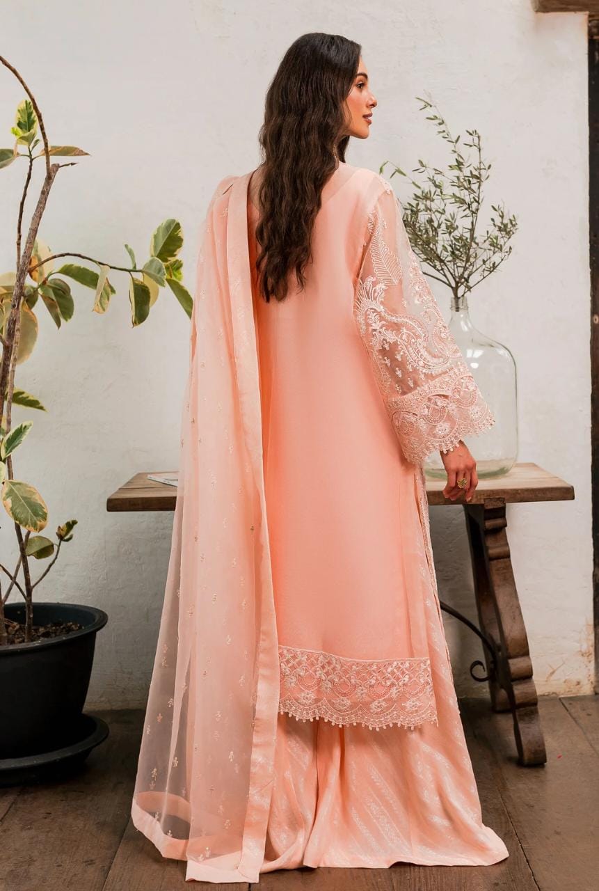 Maryum N Maria | Sorina Luxury Chiffon 23 | Peach Parfait (MW23-505) - Pakistani Clothes for women, in United Kingdom and United States