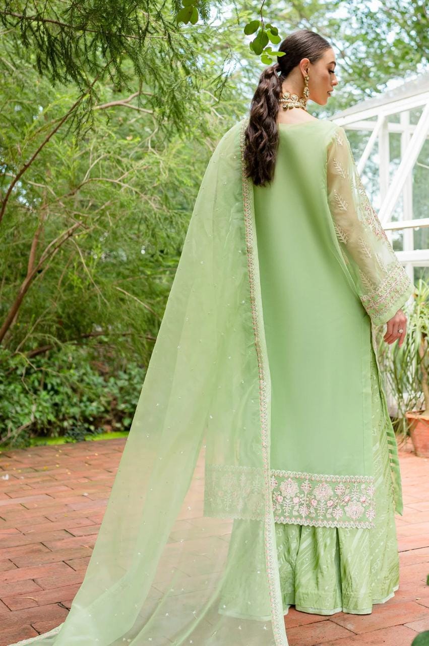 Maryum N Maria | Sorina Luxury Chiffon 23 | Lilly Green (MW23-506) - Pakistani Clothes for women, in United Kingdom and United States