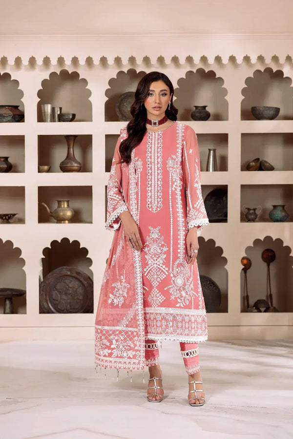 Alizeh | Dua Formals 23 | DUA-V01D04B- MEHRUNISA ( PINK ) - Hoorain Designer Wear - Pakistani Ladies Branded Stitched Clothes in United Kingdom, United states, CA and Australia