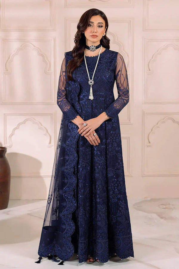 Alizeh | Dua Formals 23 | DUA-V01D01A- KHIRAD ( BLUE ) - Hoorain Designer Wear - Pakistani Ladies Branded Stitched Clothes in United Kingdom, United states, CA and Australia