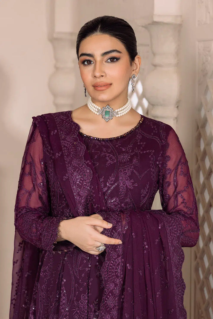 Alizeh | Dua Formals 23 | DUA-V01D03A- SYLVI ( PURPLE ) - Hoorain Designer Wear - Pakistani Ladies Branded Stitched Clothes in United Kingdom, United states, CA and Australia