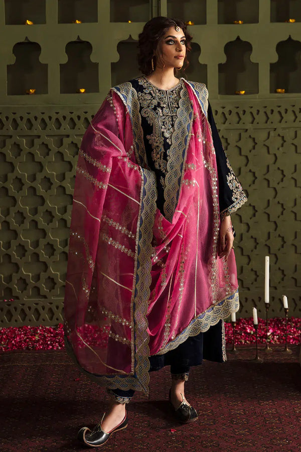 Baroque | Jahanara Luxury Velvet 23 | UF-463 - Hoorain Designer Wear - Pakistani Ladies Branded Stitched Clothes in United Kingdom, United states, CA and Australia