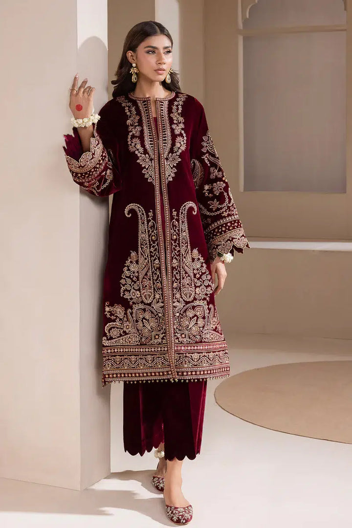 Baroque | Jahanara Luxury Velvet 23 | UF-421 - Hoorain Designer Wear - Pakistani Designer Clothes for women, in United Kingdom, United states, CA and Australia