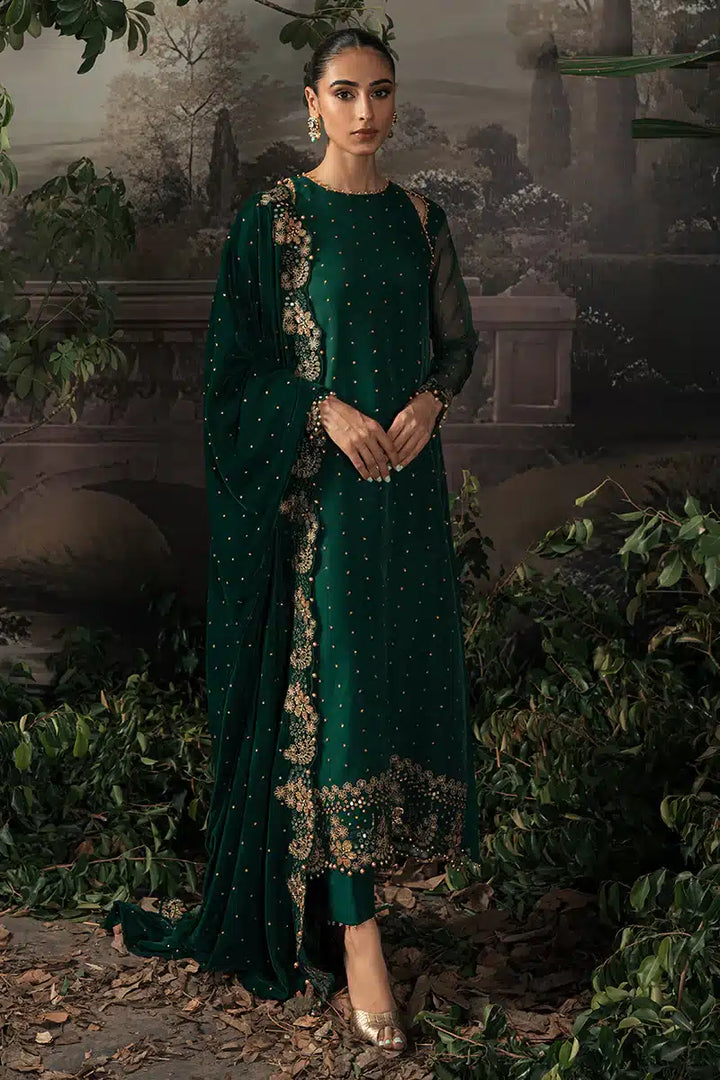 Cross Stitch | Luxe Atelier 23 | SAGE GREEN - Hoorain Designer Wear - Pakistani Ladies Branded Stitched Clothes in United Kingdom, United states, CA and Australia