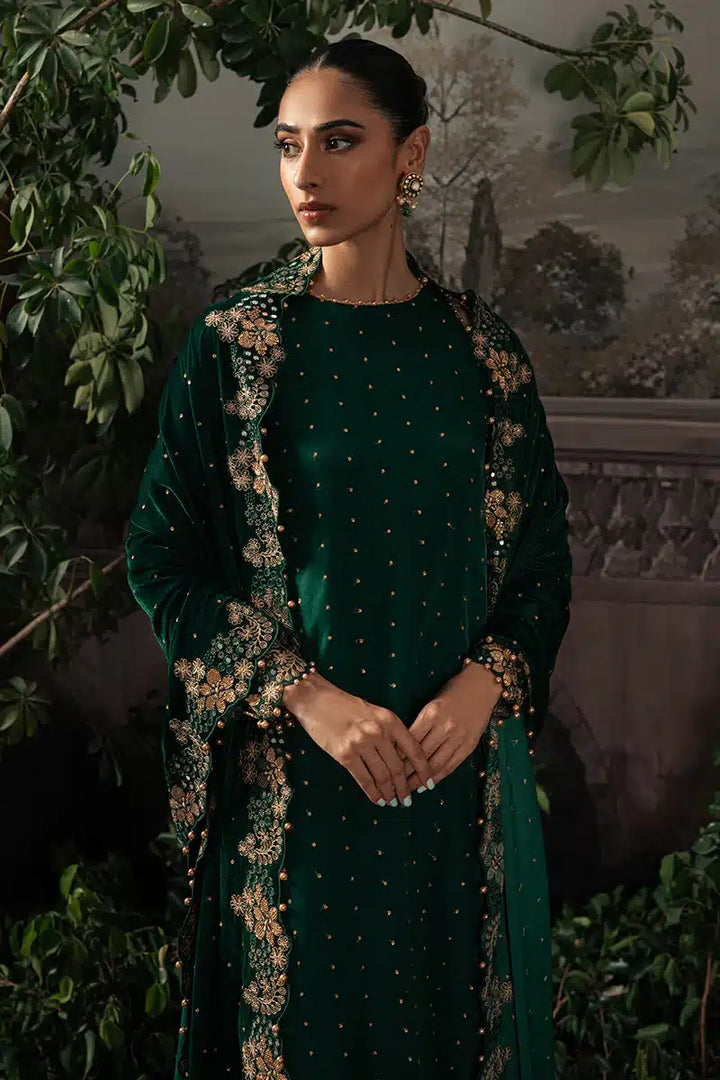 Cross Stitch | Luxe Atelier 23 | SAGE GREEN - Hoorain Designer Wear - Pakistani Ladies Branded Stitched Clothes in United Kingdom, United states, CA and Australia