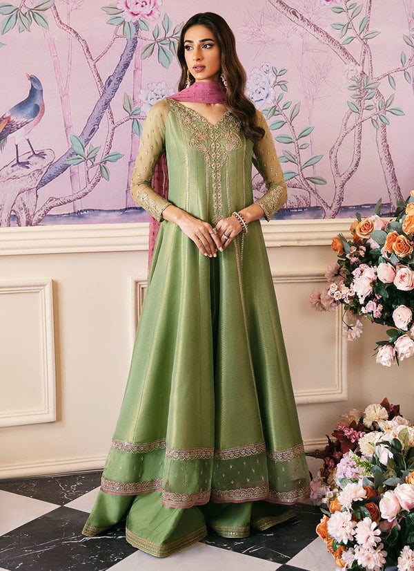 Farah Talib Aziz | Mayna Festive Luxe | ANISA APPLE GREEN - Hoorain Designer Wear - Pakistani Ladies Branded Stitched Clothes in United Kingdom, United states, CA and Australia