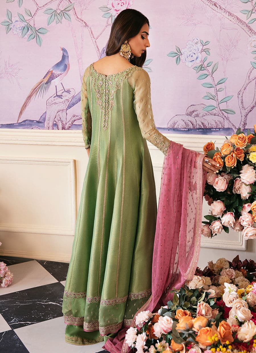 Farah Talib Aziz | Mayna Festive Luxe | ANISA APPLE GREEN - Pakistani Clothes for women, in United Kingdom and United States