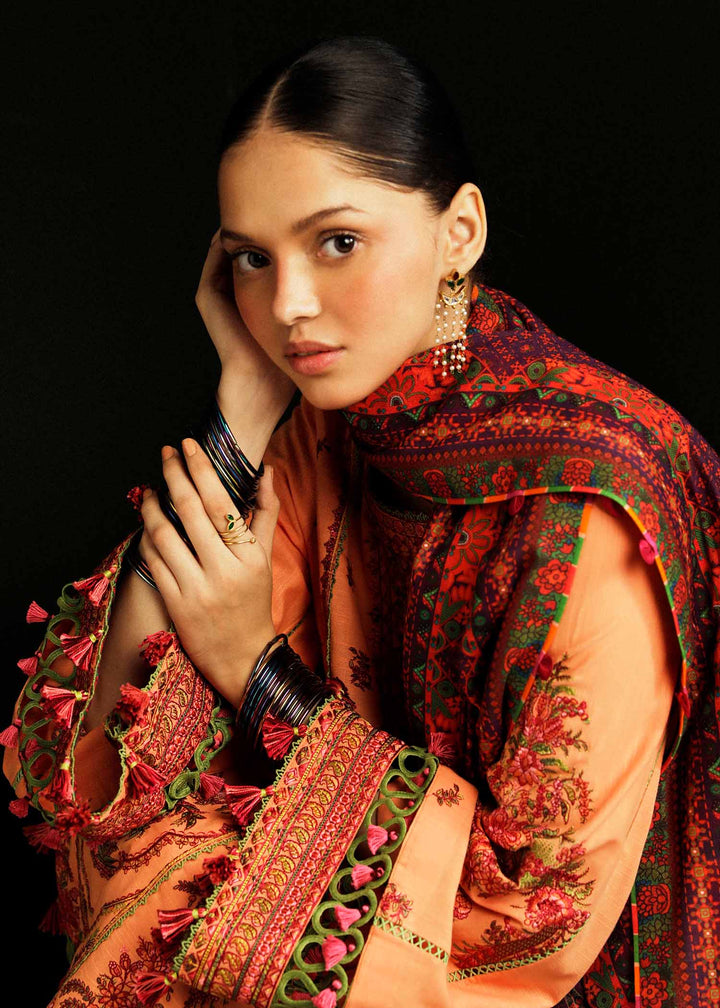 Hussain Rehar | Winter Shawl Khaddar 23 | Sunrise - Hoorain Designer Wear - Pakistani Ladies Branded Stitched Clothes in United Kingdom, United states, CA and Australia