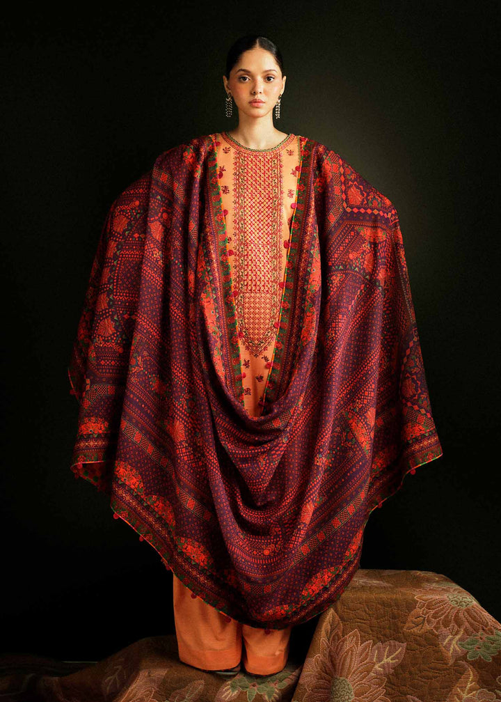 Hussain Rehar | Winter Shawl Khaddar 23 | Sunrise - Hoorain Designer Wear - Pakistani Ladies Branded Stitched Clothes in United Kingdom, United states, CA and Australia