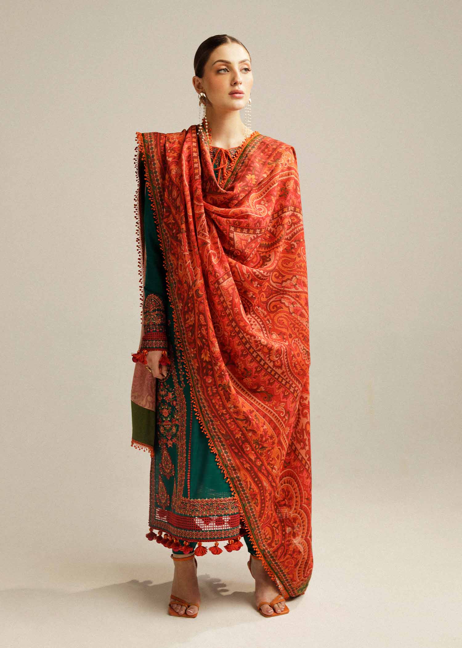 Hussain Rehar | Winter Shawl Khaddar 23 | Marjaan - Pakistani Clothes for women, in United Kingdom and United States