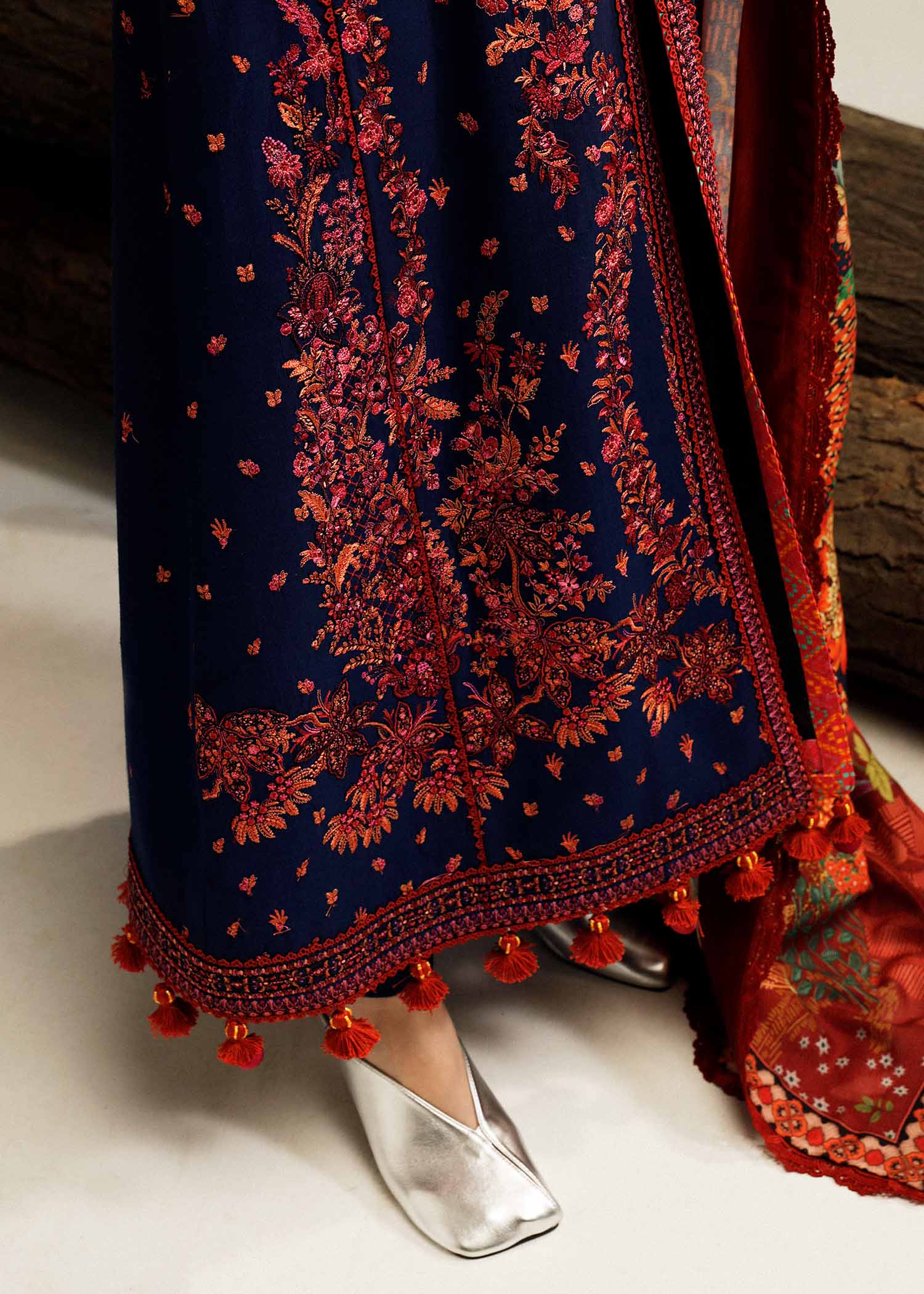 Hussain Rehar | Winter Shawl Khaddar 23 | Cerulean - Pakistani Clothes for women, in United Kingdom and United States