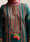 Hussain Rehar | Winter Shawl Khaddar 23 | Teal - Pakistani Clothes for women, in United Kingdom and United States