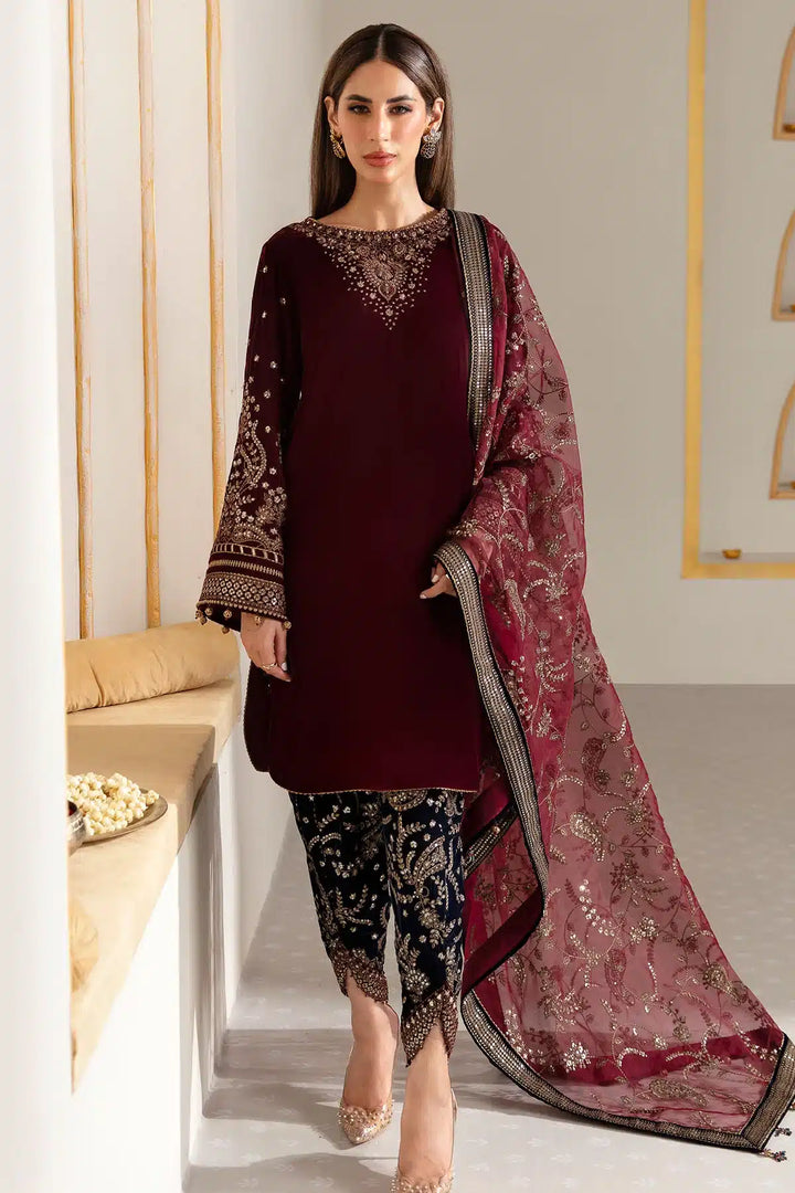 Jazmin | Velvet 23 | VF-2017 - Hoorain Designer Wear - Pakistani Ladies Branded Stitched Clothes in United Kingdom, United states, CA and Australia