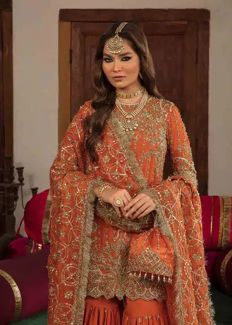 Kanwal Malik | Angana Luxury Formals 23 | Naranji - Hoorain Designer Wear - Pakistani Ladies Branded Stitched Clothes in United Kingdom, United states, CA and Australia