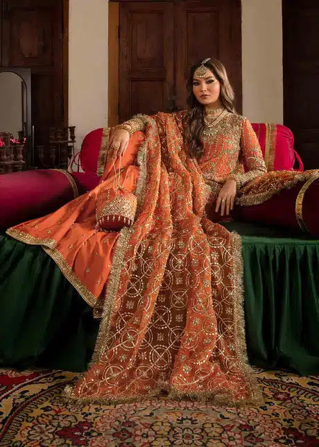 Kanwal Malik | Angana Luxury Formals 23 | Naranji - Hoorain Designer Wear - Pakistani Ladies Branded Stitched Clothes in United Kingdom, United states, CA and Australia