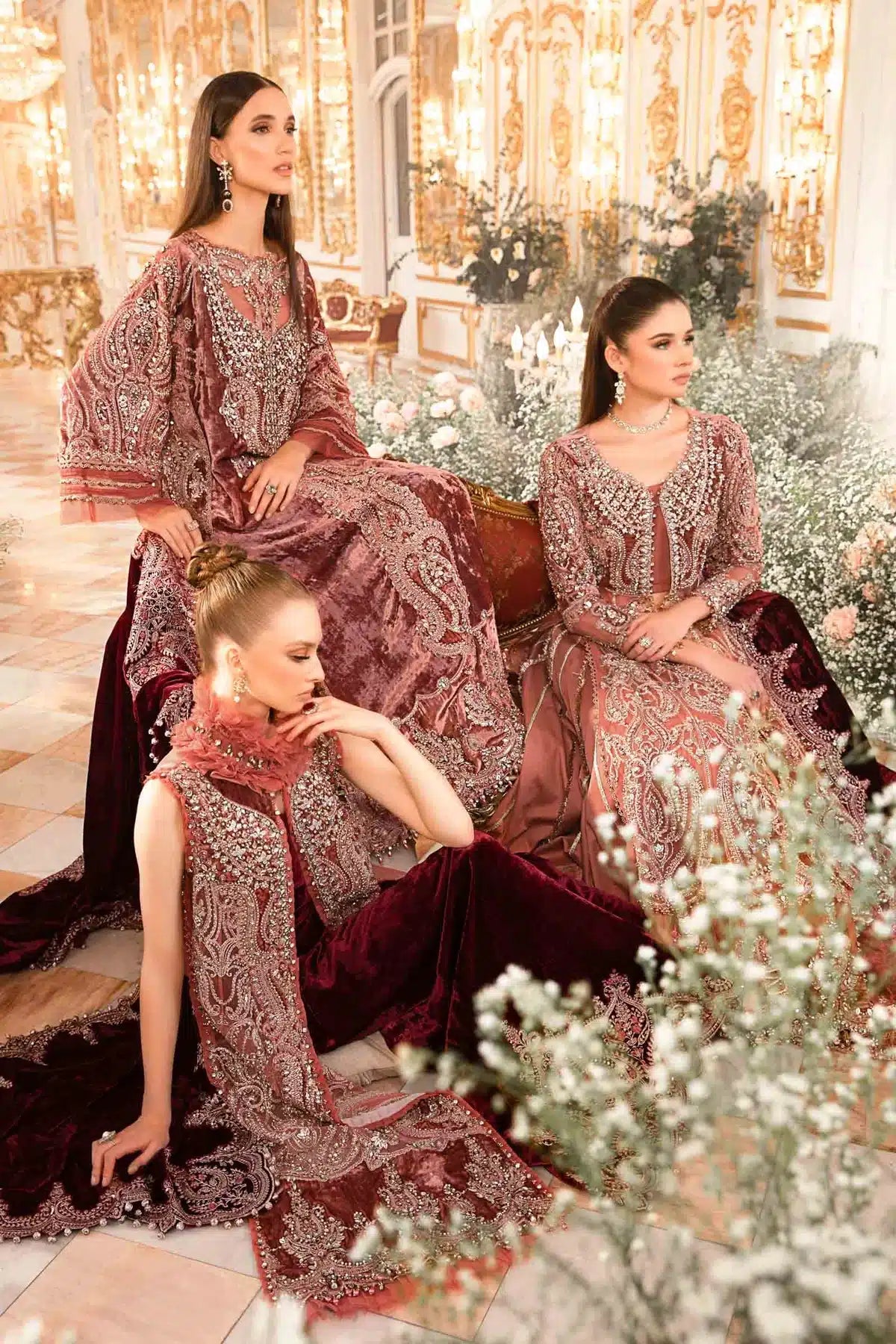 Maria B | Mbroidered Wedding Edition 23 |  Salmon Pink BD-2701 - Pakistani Clothes for women, in United Kingdom and United States