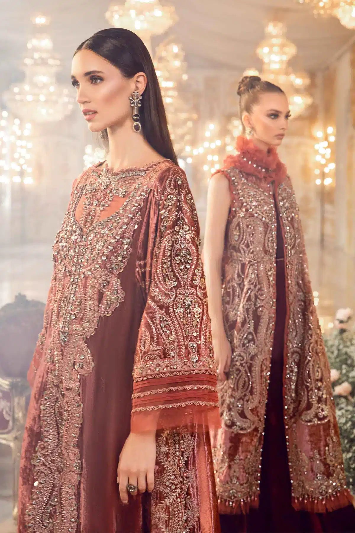 Maria B | Mbroidered Wedding Edition 23 |  Salmon Pink BD-2701 - Pakistani Clothes for women, in United Kingdom and United States