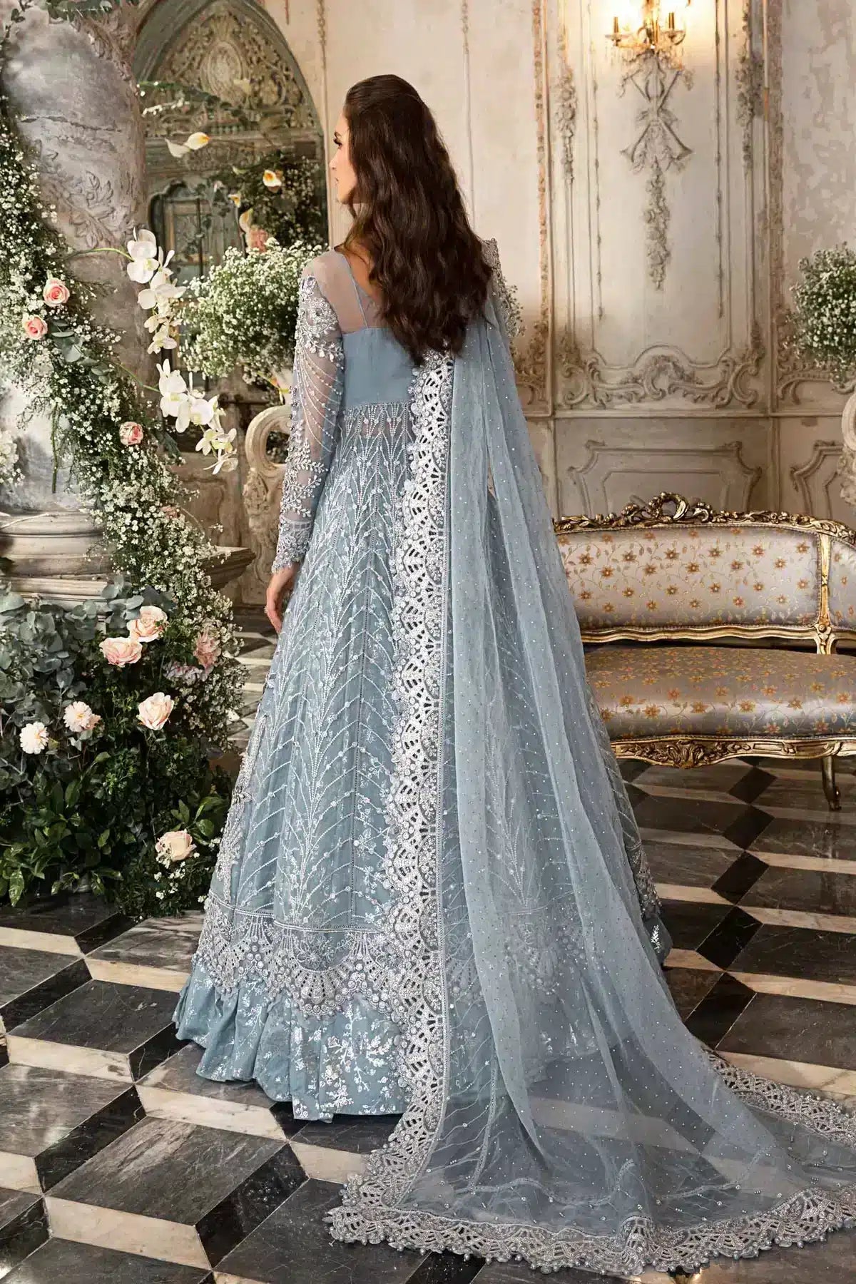 Maria B | Mbroidered Wedding Edition 23 | Ice Blue BD-2702 - Pakistani Clothes for women, in United Kingdom and United States