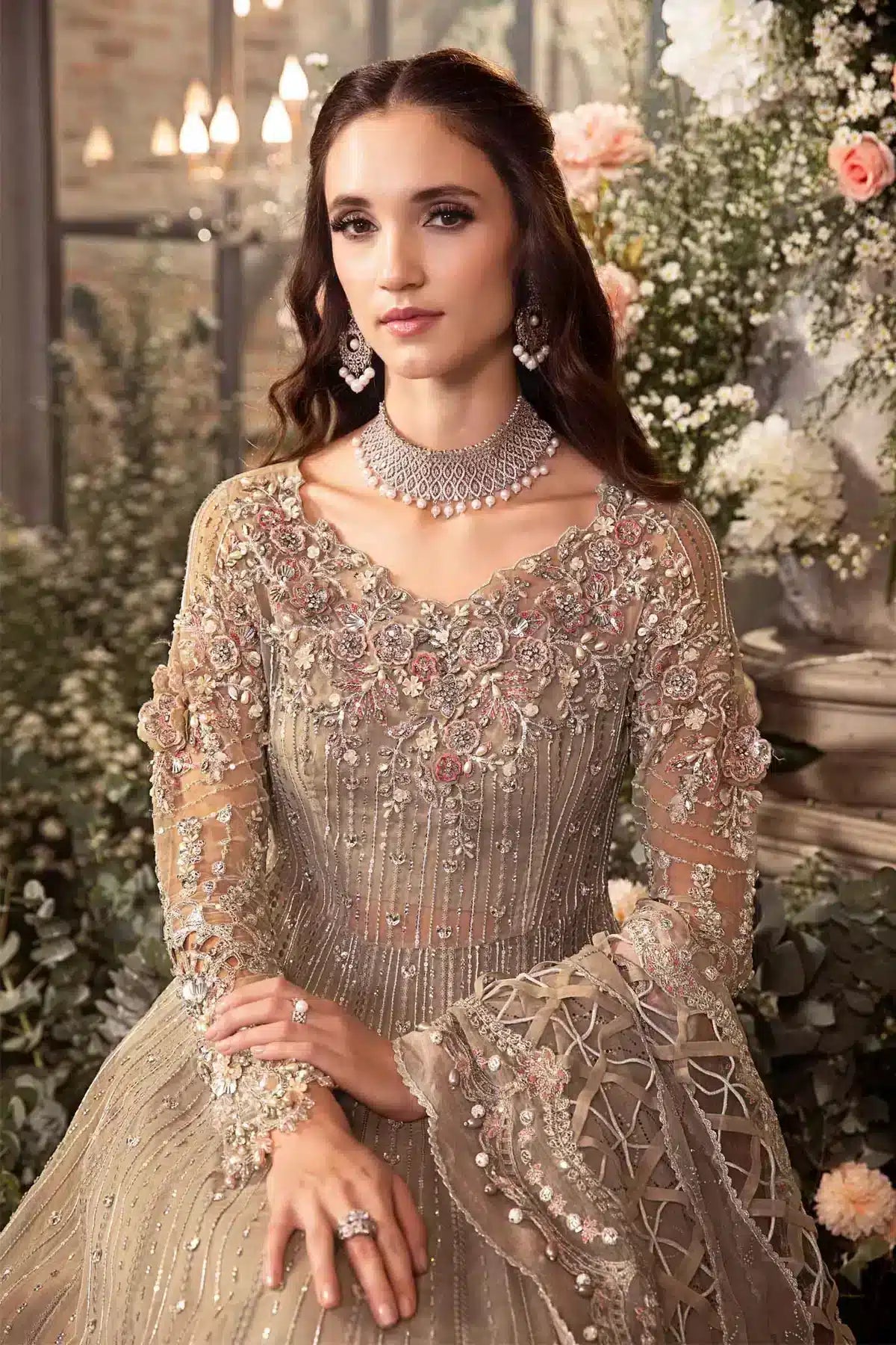 Maria B | Mbroidered Wedding Edition 23 | Grey BD-2703 - Pakistani Clothes for women, in United Kingdom and United States