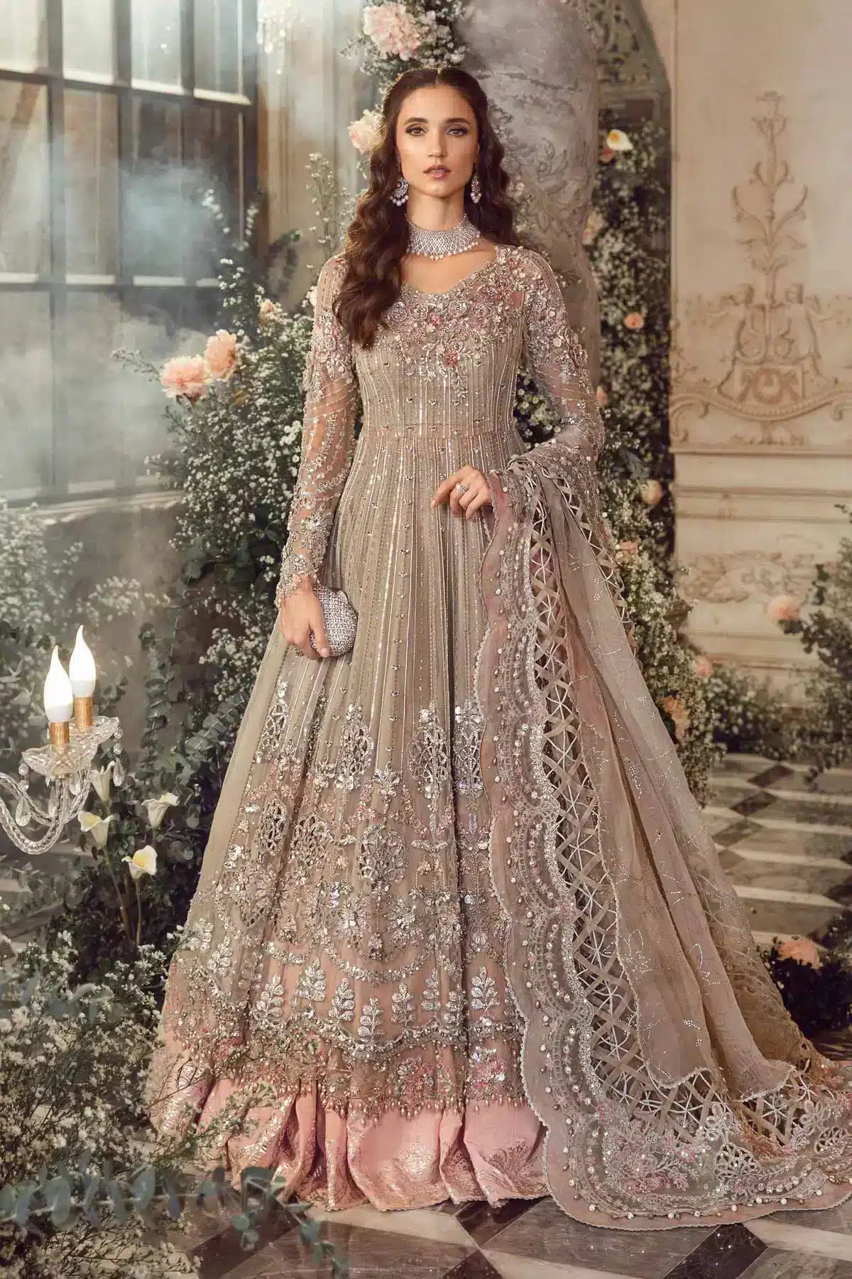 Maria B | Mbroidered Wedding Edition 23 | Grey BD-2703 - Pakistani Clothes for women, in United Kingdom and United States