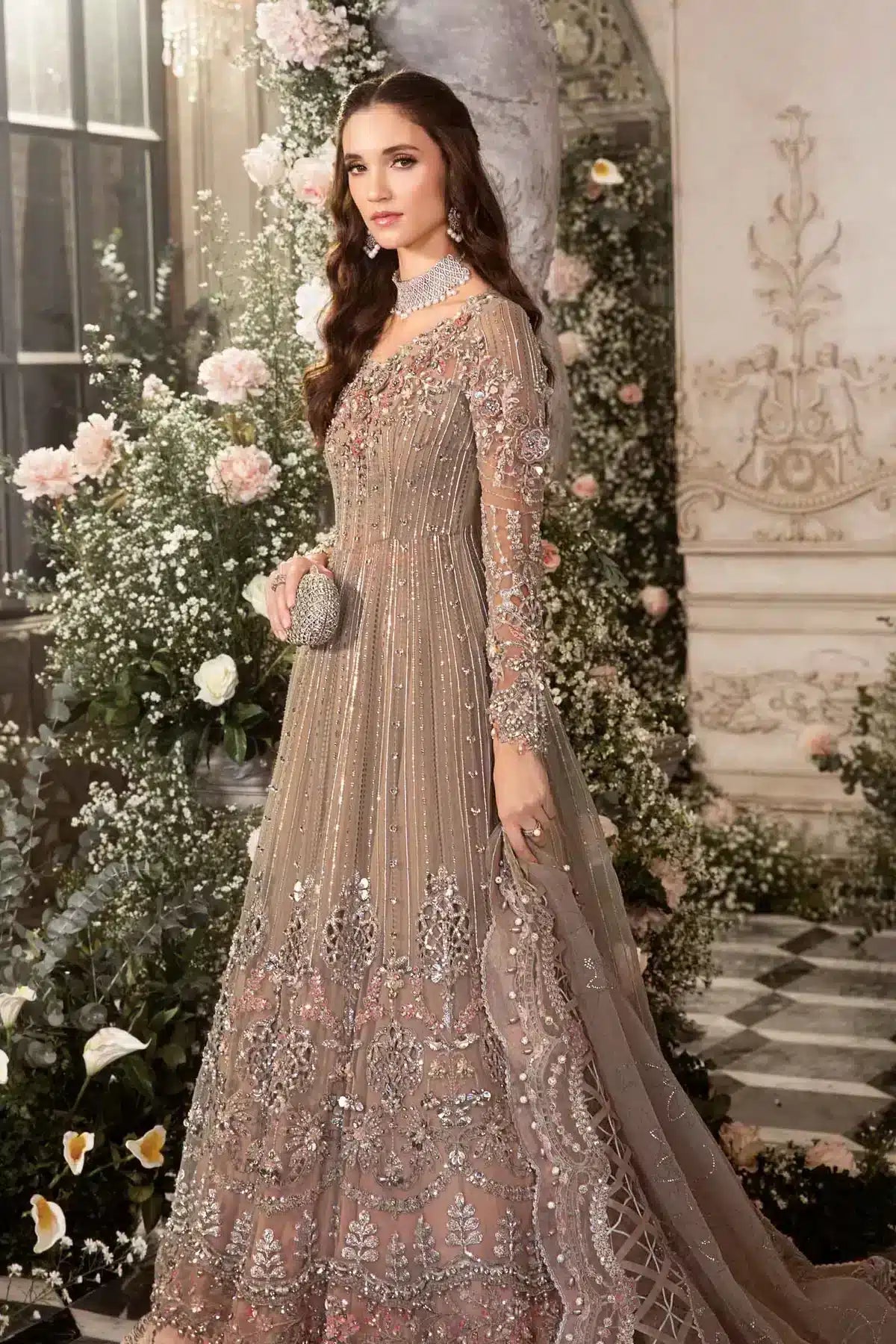 Maria B | Mbroidered Wedding Edition 23 | Grey BD-2703 - Pakistani Clothes for women, in United Kingdom and United States