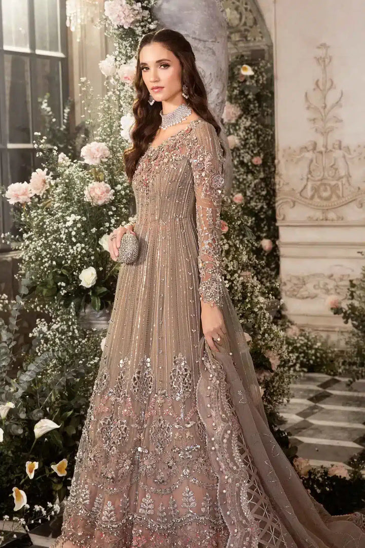 Maria B | Mbroidered Wedding Edition 23 | Grey BD-2703 - Hoorain Designer Wear - Pakistani Designer Clothes for women, in United Kingdom, United states, CA and Australia