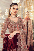 Maria B | Mbroidered Wedding Edition 23 |  Salmon Pink BD-2701 - Pakistani Clothes for women, in United Kingdom and United States