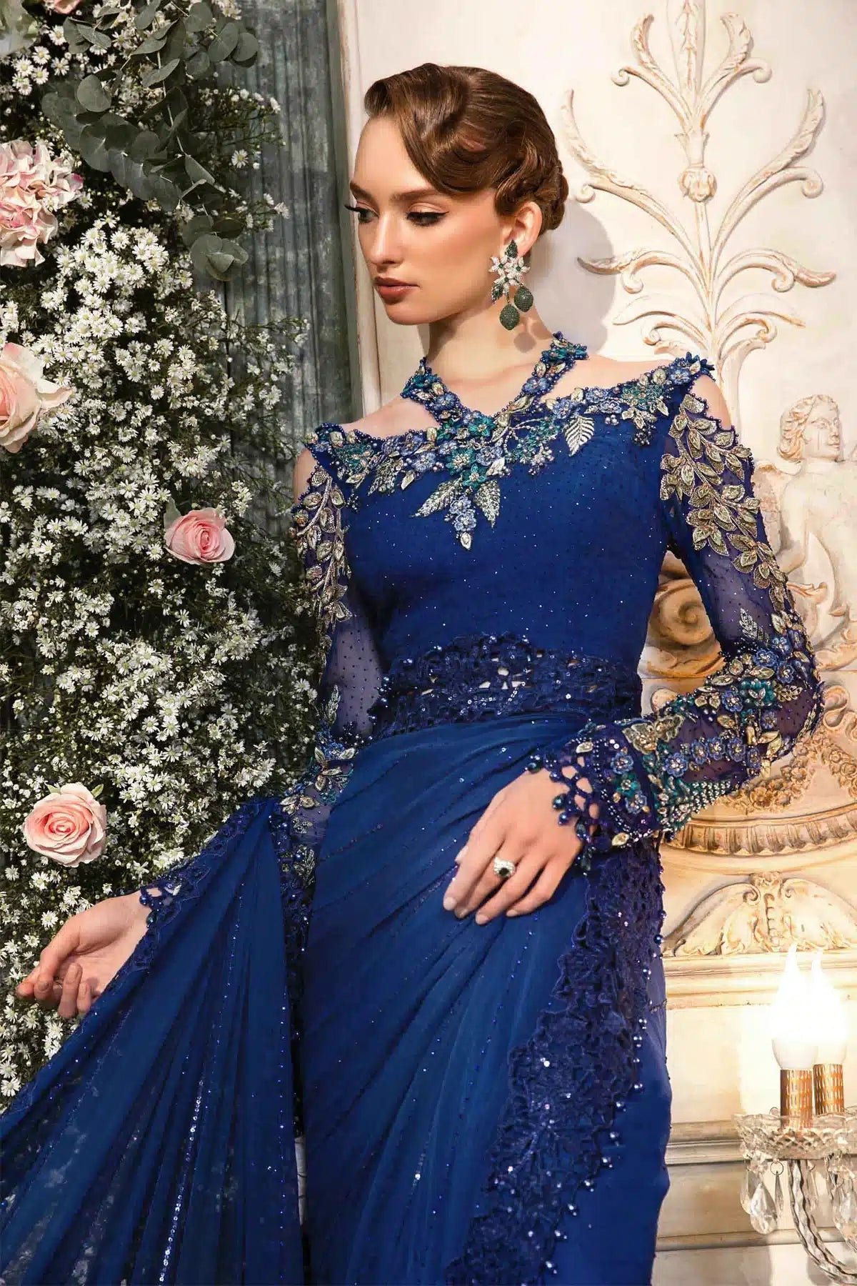 Maria B | Mbroidered Wedding Edition 23 | Cobalt Blue BD-2704 - Pakistani Clothes for women, in United Kingdom and United States