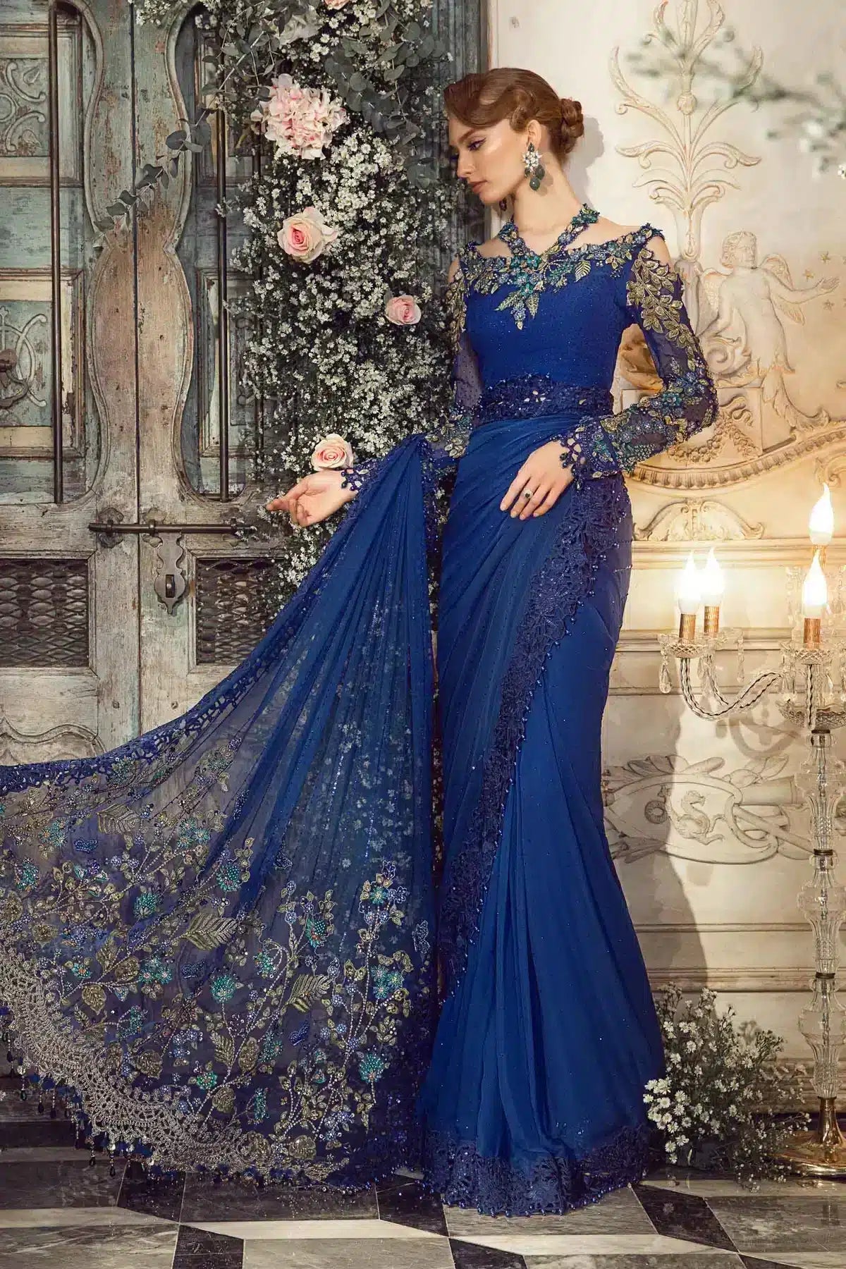 Maria B | Mbroidered Wedding Edition 23 | Cobalt Blue BD-2704 - Pakistani Clothes for women, in United Kingdom and United States