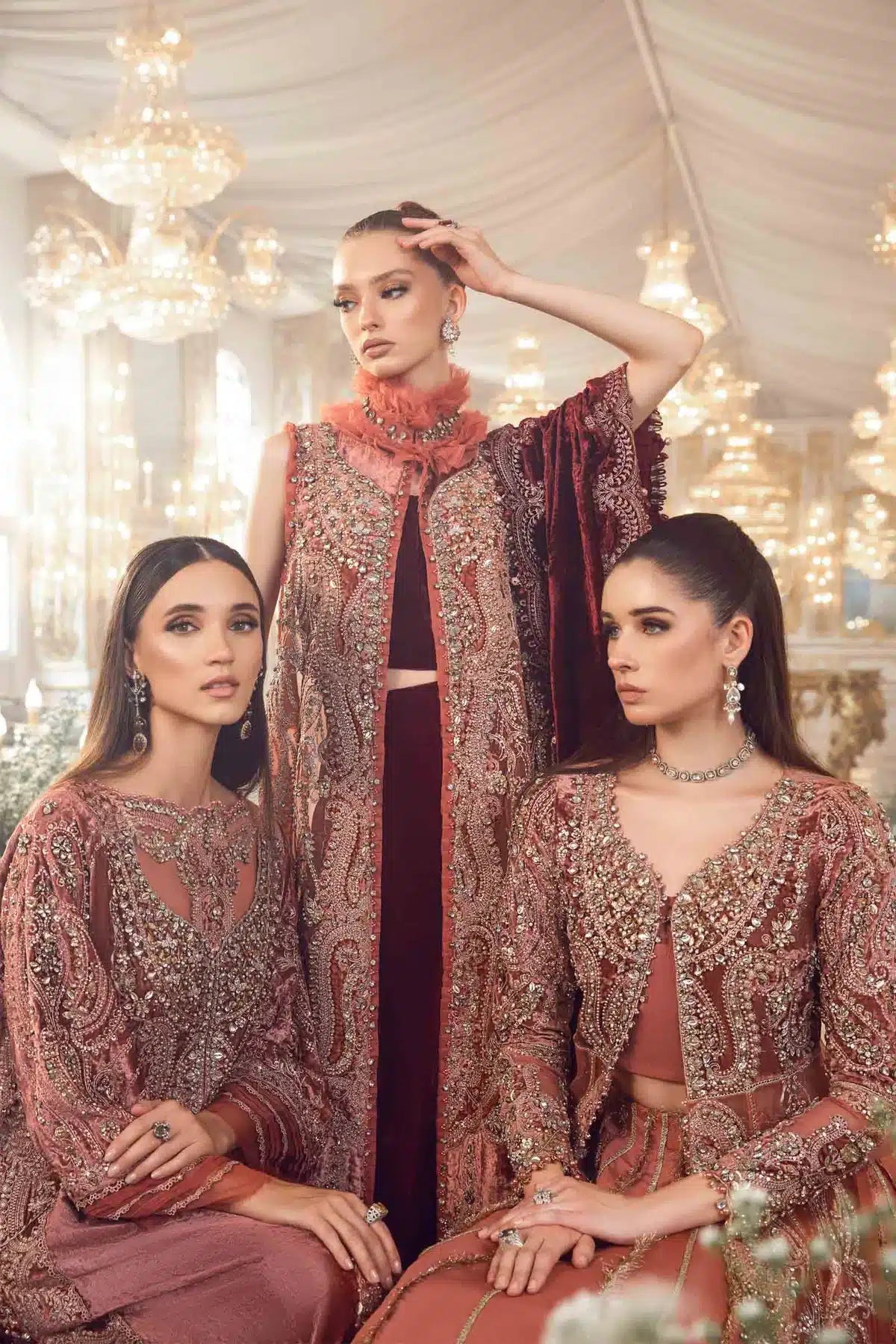 Maria B | Mbroidered Wedding Edition 23 |  Salmon Pink BD-2701 - Pakistani Clothes for women, in United Kingdom and United States