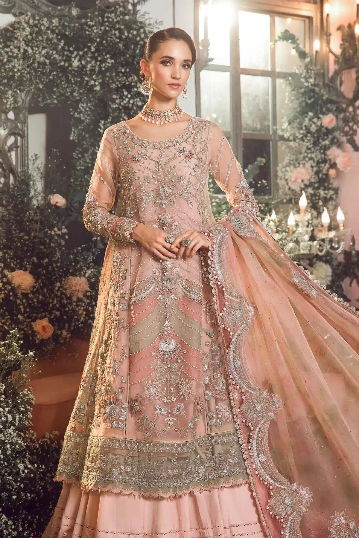 Maria B | Mbroidered Wedding Edition 23 | Pastel Pink BD-2706 - Pakistani Clothes for women, in United Kingdom and United States