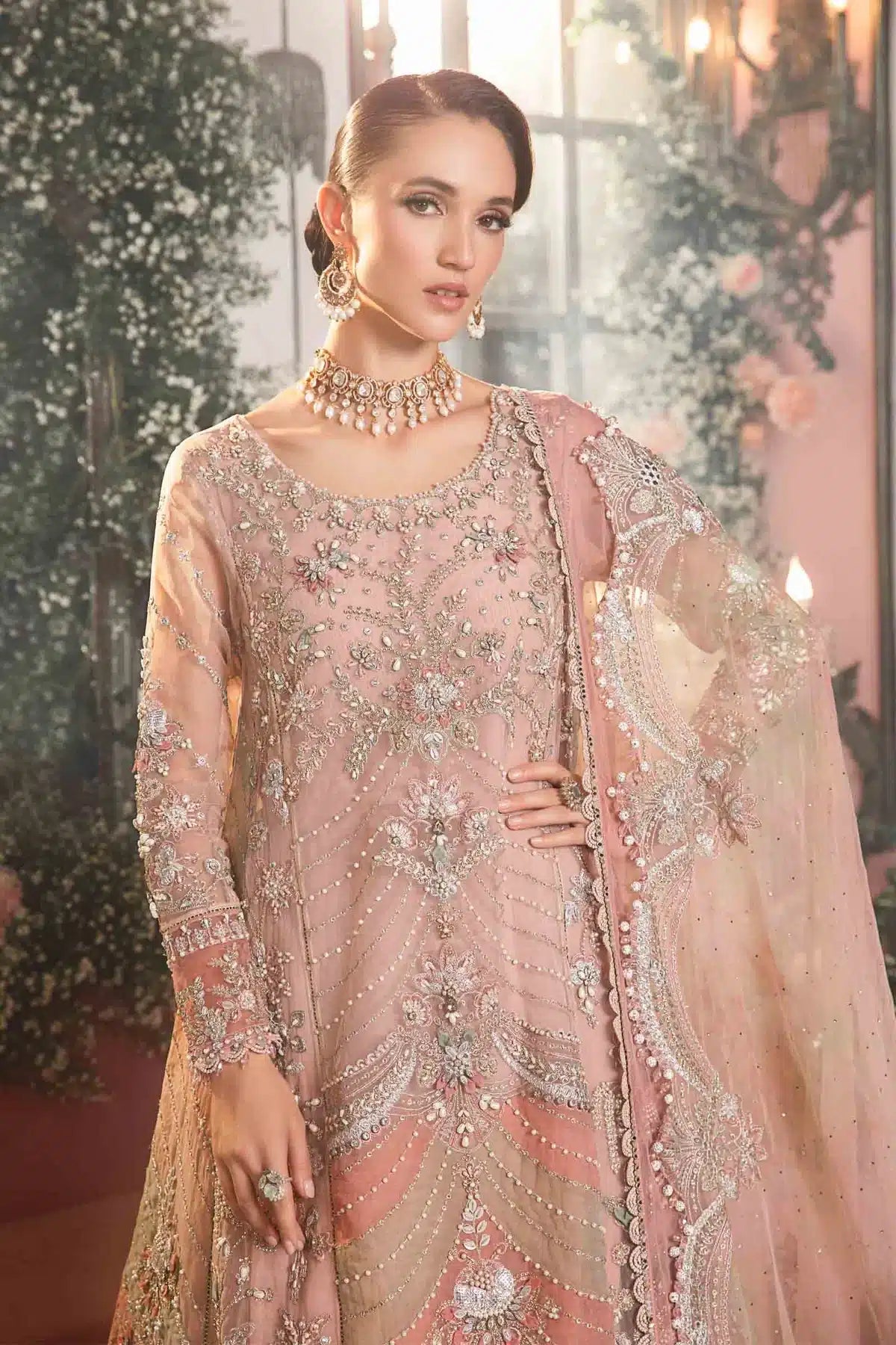 Maria B | Mbroidered Wedding Edition 23 | Pastel Pink BD-2706 - Pakistani Clothes for women, in United Kingdom and United States