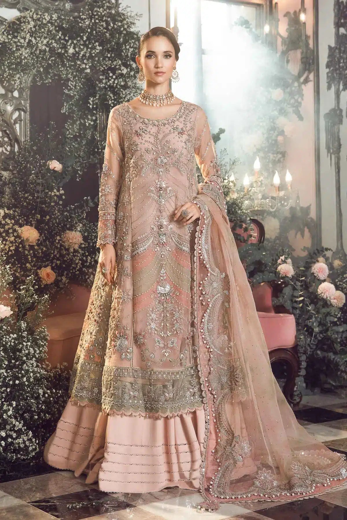 Maria B | Mbroidered Wedding Edition 23 | Pastel Pink BD-2706 - Pakistani Clothes for women, in United Kingdom and United States