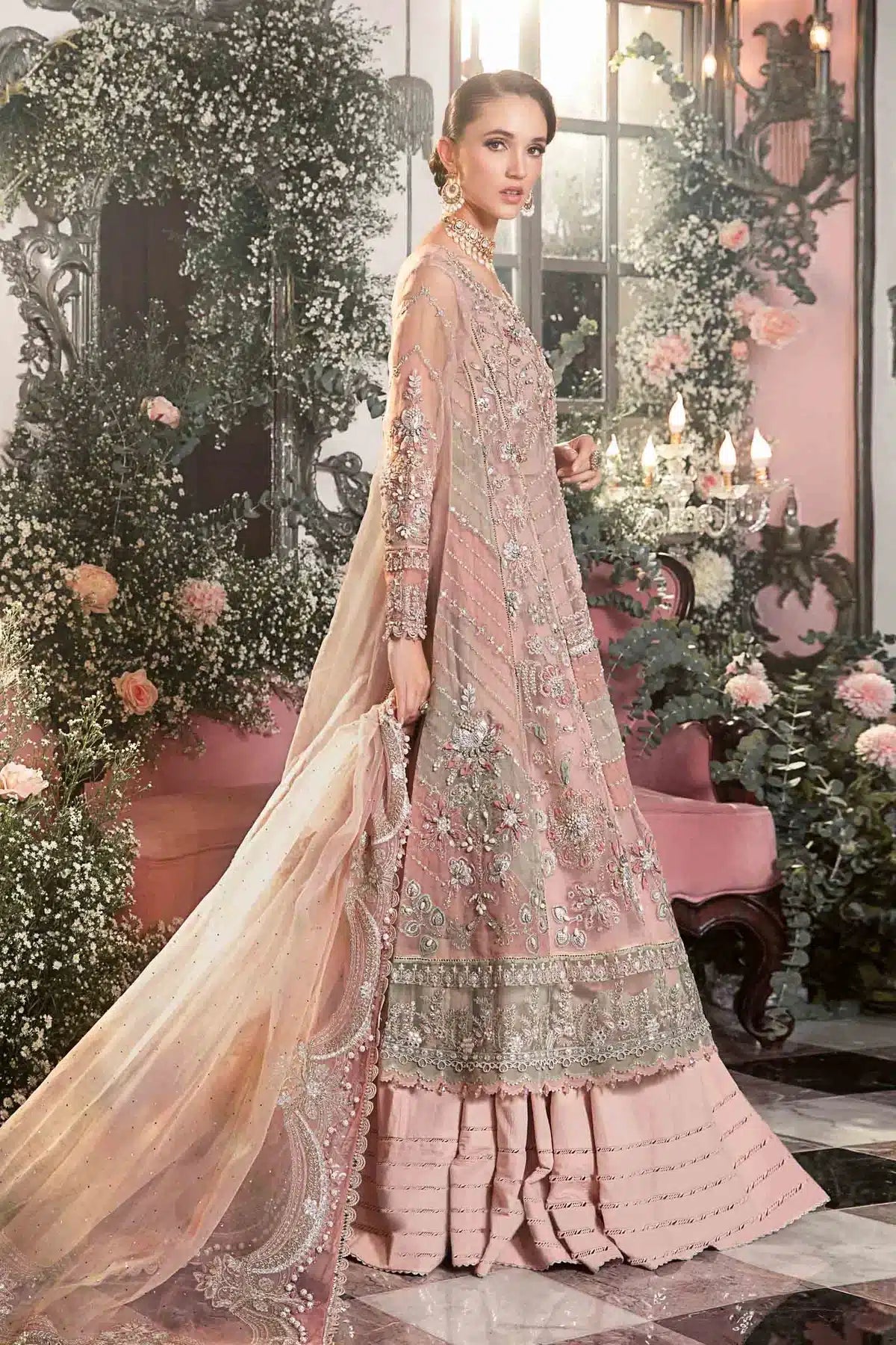 Maria B | Mbroidered Wedding Edition 23 | Pastel Pink BD-2706 - Pakistani Clothes for women, in United Kingdom and United States