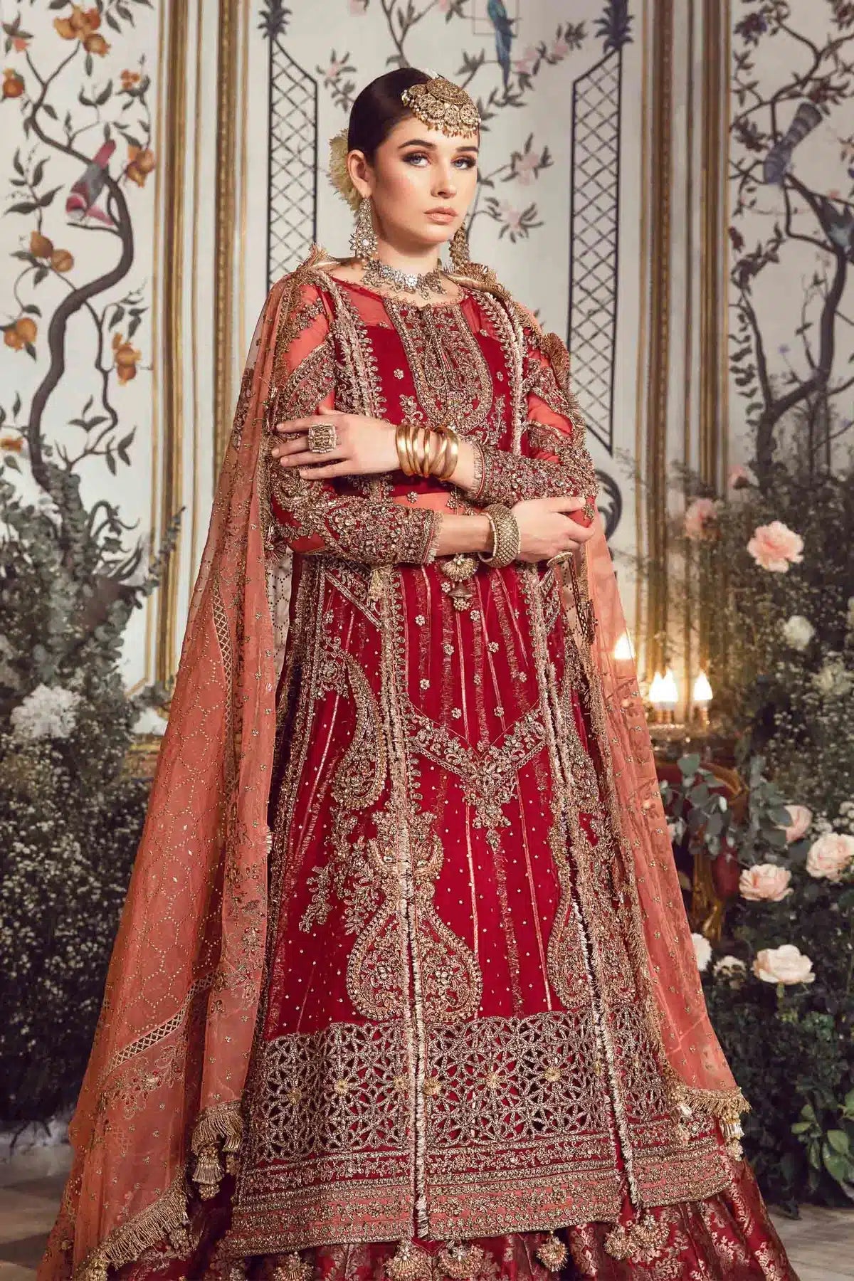 Maria B | Mbroidered Wedding Edition 23 | Maroon BD-2708 - Pakistani Clothes for women, in United Kingdom and United States