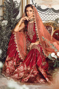 Maria B | Mbroidered Wedding Edition 23 | Maroon BD-2708 - Pakistani Clothes for women, in United Kingdom and United States