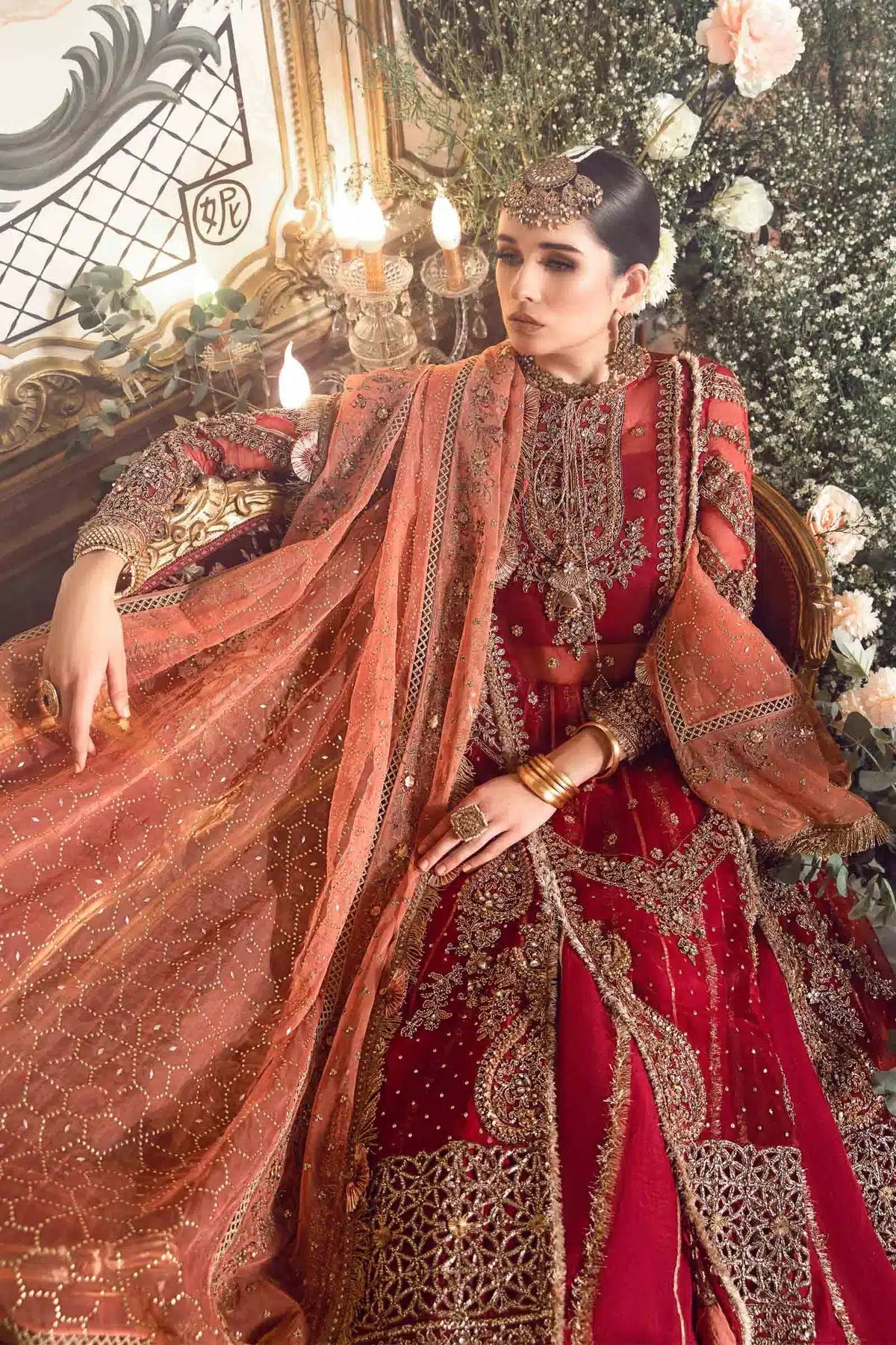 Maria B | Mbroidered Wedding Edition 23 | Maroon BD-2708 - Pakistani Clothes for women, in United Kingdom and United States