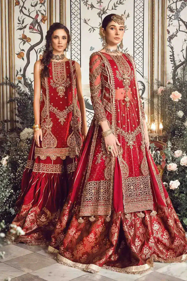 Maria B | Mbroidered Wedding Edition 23 | Maroon BD-2708 - Hoorain Designer Wear - Pakistani Ladies Branded Stitched Clothes in United Kingdom, United states, CA and Australia