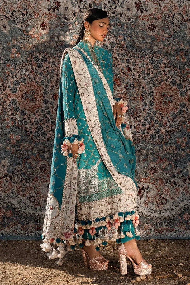 Sana Safinaz | Winter Luxury 23 | S231-005B-CP - Hoorain Designer Wear - Pakistani Ladies Branded Stitched Clothes in United Kingdom, United states, CA and Australia