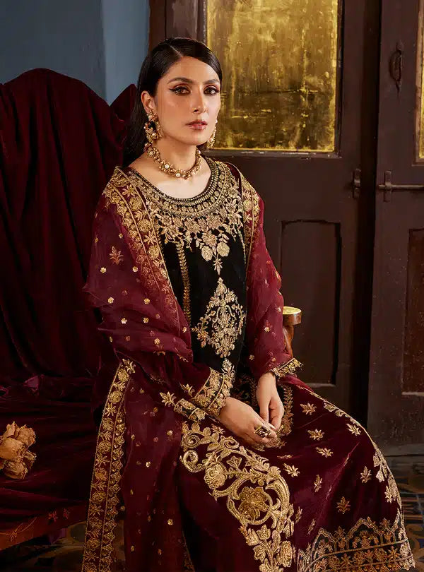 Zainab Chottani | Luxury Velvet Collection 23 | Ziba - Hoorain Designer Wear - Pakistani Designer Clothes for women, in United Kingdom, United states, CA and Australia